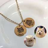 Pet Photo Necklace  Pet Memorial Gift, Engraving Pet Portrait, Pet Remembrance Jewelry, Gift for Pet Lover