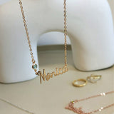 Timeless Treasures: 14K Custom Name Necklaces with Birthstone Enchantments