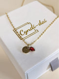 Initial Coin Necklace with Sparkling Heart Stone – A Symbol of Love