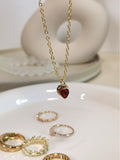 Initial Coin Necklace with Sparkling Heart Stone – A Symbol of Love