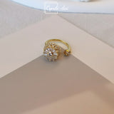 Flower Rotating Open Ring-Flower ring-Fashionable -gold ring-silver ring-cyndi-dai